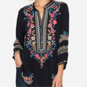 Johnny Was Sarabeth Multi Color Embroidered Tunic S